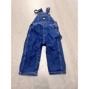 Key Bib Overalls Toddler 24M Blue Denim 100% Cotton Adjustable Suspenders Retro